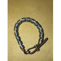 ราคา ข้อมือสายหนัง ถักเชือก ตีเงินคู่ประกบ เป็นเข็มขัดแบบเลื่อนขนาดได้ หนังแท้ งาน Handmade แปลก หายาก (มือสอง) (360756036)