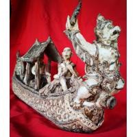 ราคา เรือท้าวเทพสุบรรณ​ สังคโลก​ แกะลายเครือวัลย์​ แหล่งผลิต​ เตาทุเรียง​ จ.สุโขทัย​ (มือสอง) (360728120)