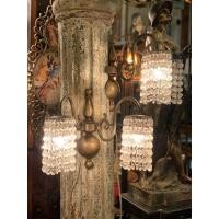 ราคา โคมไฟกิ่งติดผนัง โครงทองเหลืองระย้าด้วยคริสตัล สวยมี3คู่ครับ (มือสอง) (360718553)