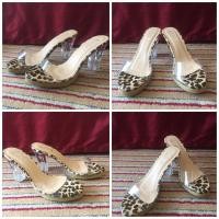 ราคา รองเท้าส้นแก้วแบบสวม วัสดุหนังแก้ว มือสอง ไม่เคยใส่ (มือหนึ่ง) (360722894)