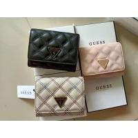 ราคา กระเป๋าสตางค์ใบสั้น Guess Short Wallet หนังนิ่ม PU น่ารักมาก 3 พับ ของแท้ (มือหนึ่ง) (360711856)