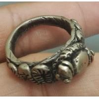 ราคา 7168-แหวนนาคเกี้ยวเนื้อเงินผสม ขนาดเส้นผ่าศูนย์กลางประมาณ 19 มม (มือสอง) (350027036)