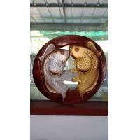 ราคา งานไม้แกะสลักปลาเงินปลาทองแขวนผนัง (มือหนึ่ง) (360662374)