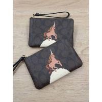 Coach C1870 Corner Zip Wristlet In Signature Canvas with Unicorn กระเป๋าสตางค์คล้องมือ