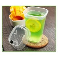 ราคา ราคาพิเศษ ขายส่ง แก้วพลาสติก PP เนื้อแข็ง ทรงเหลี่ยม 14oz 16oz 20oz พร้อมฝาแบบใหม่ (มือหนึ่ง) (342010438)