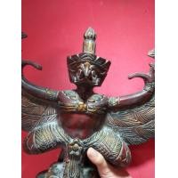 ราคา พญาครุฑเครื่องรางพญาครุฑเก่าๆไม้แกะมีจารอักขระสูง16×16 นิ้ว (มือสอง) (360639150)