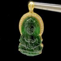 ราคา จี้ หยกพม่า เจ้าแม่กวนอิม ฝังเพชร กรอบ ทองคำแท้ อัญมณี สร้อยคอ (มือสอง) (345379114)