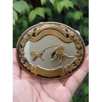 ราคา B349 หัวเข็มขัดคาวบอย Vintage Rock Mount Cowboy Roping Made in USA. ผ่อนได้ (มือสอง) (360580593)