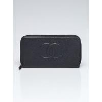 ราคา Chanel Zippy Wallet กระเป่าสตางค์แบบยาว Chanel Black Caviar Leather Timeless L-Gusset Zippy Wallet (มือสอง) (360573990)