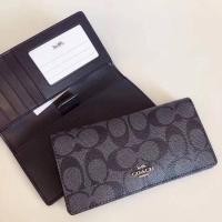 ราคา กระเป๋าสตางค์ชาย Coach ใบยาว ช่องใส่บัตรแนวตั้ง ส่งฟรี EMS (มือหนึ่ง) (360503284)