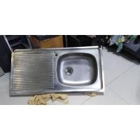 ราคา ซิงค์​ล้างจาน​สแตนเลส​มี​ขนาด​กว้าง​50​ยาว​100​ซม.ค่ะ (มือสอง) (359776900)