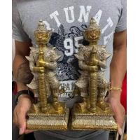 ราคา รูปหล่อท้าวเวสสุวรรณ 1คู่​ ขนาดบูชา รุ่น​เขี้ยว​โต​ วัด​สุทัศน์​เทพ​วรา​ราม​ ปี2553 เนื้อ​ทองเหลือง​สอง​กษัตริย์​ (มือสอง) (358246172)