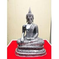 ราคา พระพุทธ​รูปเชียงแสน​ สมัย​ที่​สอง ขนาดบูชา​ ปางชนะมาร​ ขนาดหน้าตัก 9 นิ้ว เนื้อเหล็กไหลเงินยวง (มือสอง) (356852805)