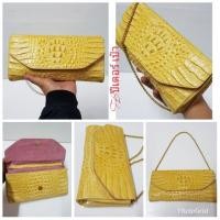 ราคา หนังจะเข้แท้ ฟอกสีทรงคลัชสายโซ่สวย (มือสอง) (360351316)