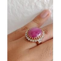 ราคา แหวน​ทับทิม​ล้อม​เพชร​ เพชร4ตังส์​24เม็ด​ 3ตังส์​4เม็ด​รวม1.06กะรัต​ (มือสอง) (358010221)