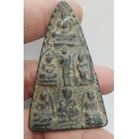 ราคา 6257-เหรียญหล่อเนื้อชินตะกั่วเก่า หลวงพ่อโบ้ย วัดมะนาว หลังธรรมจักรและสิงห์ (มือสอง) (353994266)