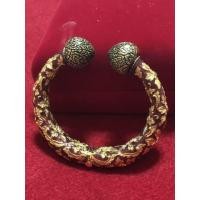 ราคา กำไลเงิน 92.5 ถมทองคำ หัวบัว (มือหนึ่ง) (349668765)