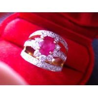 ราคา แหวนทองคำเพชรแท้ ล้อมทับทิม (มือสอง) (353097724)