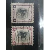 ราคา K75 แสตมป์อเมริกาเก่า 1 ดอลล่าร์ 2ดวง (2แบบ) สภาพใช้แล้ว (มือสอง) (354367891)