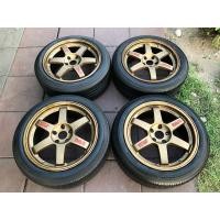 ราคา ล้อซิ่งๆ Te37 อีแบน หยอดแดง ขอบ18 ออฟเก๋ง 5รู114 กว้าง8.5 สภาพสวยสีเดิมๆ พร้อมยางดอกหนาๆสวยๆ ใส่เก๋ง กระบะ เบนซ์ (มือสอง) (360021500)