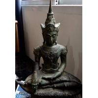 ราคา พระอยุธยาทรงเครื่องหน้าตัก12นิ้วสูง22นิ้ว โลหะสนิมเขียว (มือหนึ่ง) (357781852)