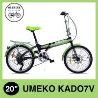 ราคา ส่งฟรี ++ จักรยานพับได้ Folding Bike 20 นิ้วล้ออัลลอยด์เกียร์ shimano 7 สปีด 3390 (มือหนึ่ง) (356406542)