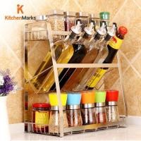 ราคา KitchenMarks ชั้นวางเครื่องปรุงสแตนเลส 3 ชั้น ฐานตรง,เอียง,วางขวดสูงได้ ที่วางเครื่องปรุง ชั้นวางขวดเครื่องปรุง ชั้นวางของในครัว (มือหนึ่ง) (360955583)