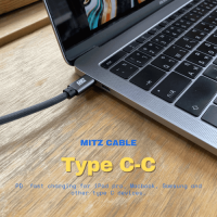 ราคา MITZ สายชาร์จ Type C-C 2 เมตร ประกันตลอดชีพ iPad Pro, Macbook Pro, PD, Samsung รุ่น Unbreakable cable (36930)