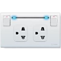 ราคา CHANG เต้ารับคู่มีกราวด์ ควบคุมด้วยสวิทช์ พร้อมไฟสัญญาณ (38240)