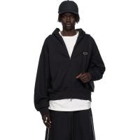 ราคา Fear of God ESSENTIALS Black Classic Fit Fleece Zip-Up Hoodie (252161M202010)