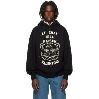 ราคา Valentino Black 'Le Chat De La Maison' Hoodie (252476M202002)