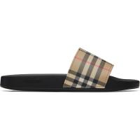 ราคา Burberry Beige Check Slides (262376M234001)