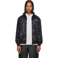 ราคา AAPE by A Bathing Ape Black 'AAPENOW' Moonface Camo Zip-Up Track Jacket (252547M202024)