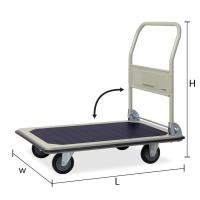 ราคา JUMBO รถเข็นพื้นเหล็กชั้นเดียว มือจับข้างเดียวพับได้ 370 กก. ล้อ PU HB-210J