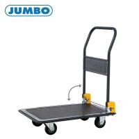 ราคา JUMBO รถเข็นพื้นเหล็กชั้นเดียว มือจับข้างเดียวพับได้ 220 กก. สีเทา/ดำ รุ่นเสือดำ ล้อ PU HL-110JC