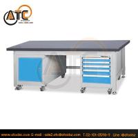 ราคา TOOLMAX WB-1575CGโต๊ะช่าง แบบพื้นโต๊ะปูด้วย PVC รับน้ำหนัก 1000 กก. + ตู้บานเปิดติดล้อ + ตู้ใต้โต๊ะ 5 ลิ้นชักติดล้อ
