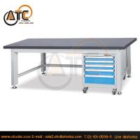 ราคา TOOLMAX WB-2175Gโต๊ะช่าง แบบพื้นโต๊ะปูด้วย PVC รับน้ำหนัก 1000 กก. + ตู้ใต้โต๊ะ 5 ลิ้นชักติดล้อ