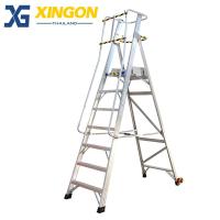 ราคา XINGON บันไดอลูมิเนียมติดล้อ9ฟุตมีราวจับและกันตก XG-152A9