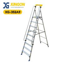 ราคา XINGON (สินค้าใหม่)บันไดแพลตฟอร์มอลูมิเนียมมีราวจับจัมโบ้9ฟุต XG-352A9