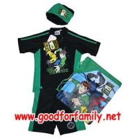 ราคา ชุดว่ายน้ำเด็ก เสื้อ-กางเกง-หมวก Sun Protection Ben10 ภาค 3 สีเขียว-ดำ เสื้อผ้าเด็ก เบนเทน เบ็นเท็น รหัส swmben182 (325485)