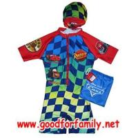 ราคา ชุดว่ายน้ำเด็ก Wetsuit แขนสั้น ซิปหน้า Cars Lightning Mcqueen สีแดง หมวกว่ายน้ำ เว็ทสูทเด็ก บอดี้สูทเด็ก คาร์ส รหัส swmcar011 (325888)