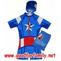ราคา ชุดว่ายน้ำเด็ก Body Suit แขนสั้น Avenger Captain America สีน้ำเงิน บอดี้สูท อเวนเจอร์ กัปตันอเมริกา หมวกว่ายน้ำ เสื้อผ้าเด็ก รหัส swmave014 (327564)