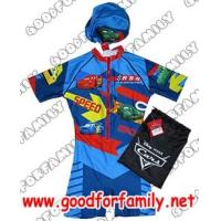 ราคา ชุดว่ายน้ำเด็ก Wetsuit แขนสั้น ซิปหน้า Cars Lightning Mcqueen สีน้ำเงิน หมวกว่ายน้ำ เว็ทสูทเด็ก บอดี้สูทเด็ก คาร์ส รหัส swmcar006 (288142)