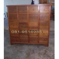 ราคา ตู้ยาจีนไม้สักเก่าโบราณ (69397)