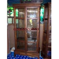 ราคา ตู้โชว์ไม้สักแบบโบราณ 4 ชั้นวาง 1 ลิ้นชักล่าง (6578)