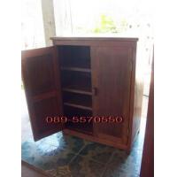 ราคา ตู้รองเท้าไม้สักเก่า 4 ชั้นวาง(ตู้เก็บของไม้สักเก่า) (7332)