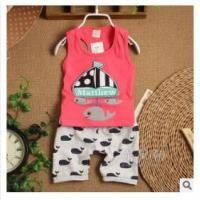 ราคา ชุดเสื้อกล้าม + กางเกง ลายโลมาสีชมพู (300976)