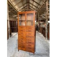 ราคา ตู้เทินหัวบัวคว่ำขาหมู 18 ลิ้นชักไม้สักทั้งใบ