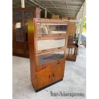 ราคา ตู้ใส่หนังสือบานยก(เปิดขึ้น)ไม้สักทั้งใบ
