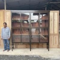 ราคา ตู้เทินขาหมูงานเก่าไม้สักทั้งใบ 4 บานเปิด สูง 230